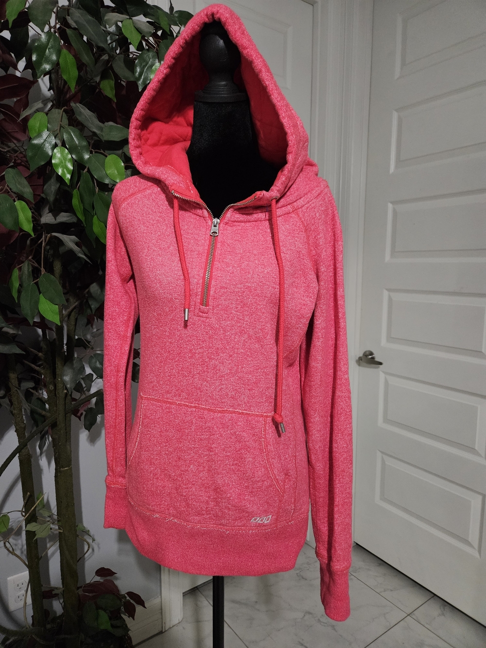 Lorna Jane Hot Pink Half‑Zip Hooded Sweatshirt